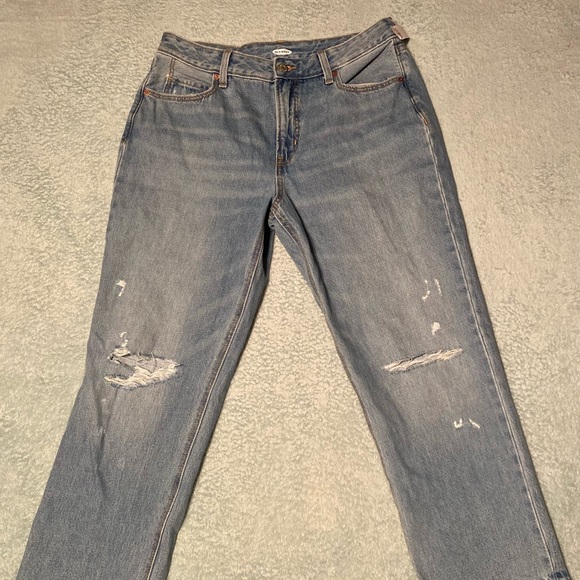 High-Waisted Slouchy Straight Cropped Ripped Jeans for Women - Picture 2 of 4